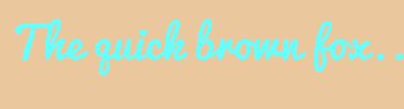 Image with Font Color 66FFFF and Background Color EBC79E